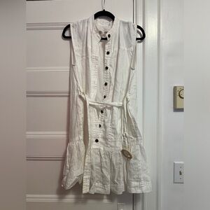 Banana Republic White Linen Belt Wrap Button-Down Dress - Size XS